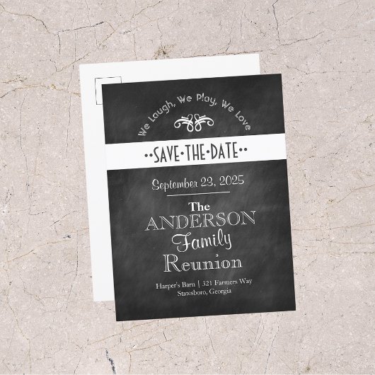 Chalkboard Family Reunion Save the Date Aankondigingskaart