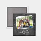 Chalkboard Family Reunion Typography Favor Magneet (Voorkant / Achterkant)