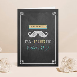 Chalkboard (Fan-Tache-Tic) Mustache Vaderdag Kaart
