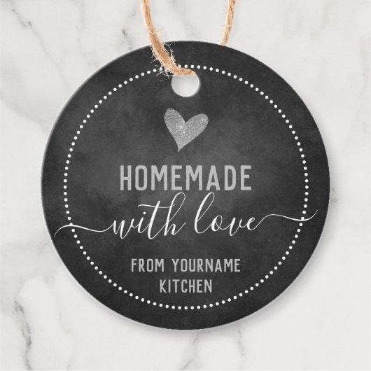 Chalkboard Fancy Script Homemade Food Items Favor Bedankjes Labels (Voorkant)