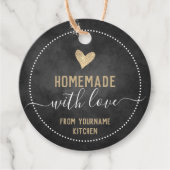 Chalkboard Fancy Script Homemade Food Items Favor Bedankjes Labels (Voorkant)