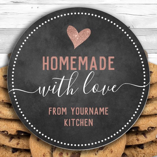 Chalkboard Fancy Script Homemade Food Items Ronde Sticker