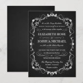 Chalkboard Fancy Typografie Wedding Invitations Kaart (Voorkant / Achterkant)