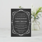 Chalkboard Fancy Typografie Wedding Invitations Kaart (Staand voorkant)