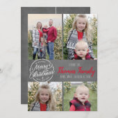 Chalkboard Farmhouse-fotokerstkaart Kaart (Voorkant / Achterkant)