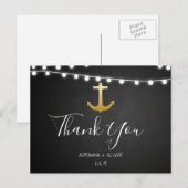 Chalkboard Faux Gold Folie Anker Wedding Dank u Briefkaart (Voorkant / Achterkant)