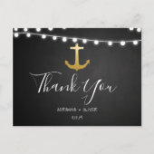Chalkboard Faux Gold Folie Anker Wedding Dank u Briefkaart (Voorkant)