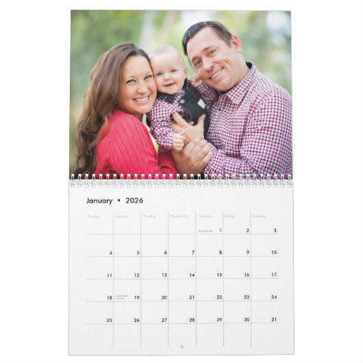 Chalkboard & Faux Gold Glitter Photo Collage Kalender (Jan 2026)