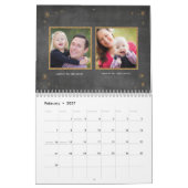 Chalkboard & Faux Gold Glitter Photo Collage Kalender (Feb 2027)
