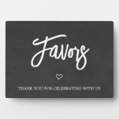 Chalkboard (faux) Wedding Favors sign Tabletop Fotoplaat (voorkant)