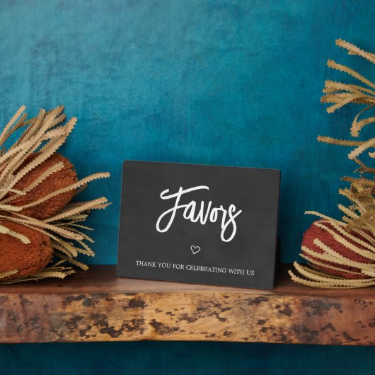 Chalkboard (faux) Wedding Favors sign Tabletop  Fotoplaat (Zijkant)