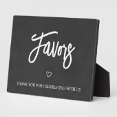 Chalkboard (faux) Wedding Favors sign Tabletop Fotoplaat (Zijkant)