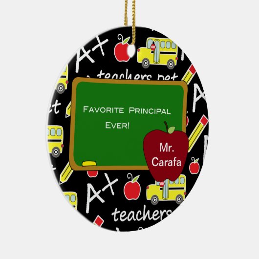 Chalkboard Favoriete Kerst-kerstversiering Keramisch Ornament (Rechts)