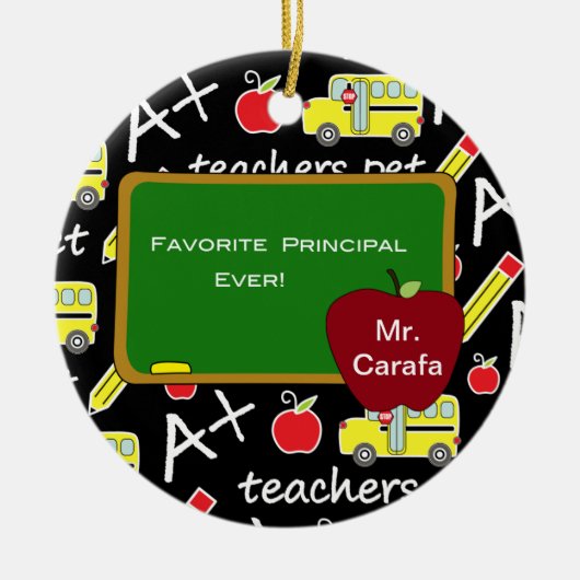 Chalkboard Favoriete Kerst-kerstversiering Keramisch Ornament (Voorkant)