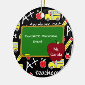Chalkboard Favoriete Kerst-kerstversiering Keramisch Ornament (Links)