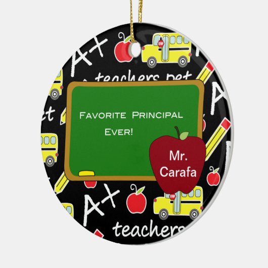 Chalkboard Favoriete Kerst-kerstversiering Keramisch Ornament (Links)