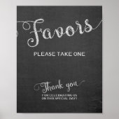 Chalkboard Favors Weddenschap Poster (Voorkant)