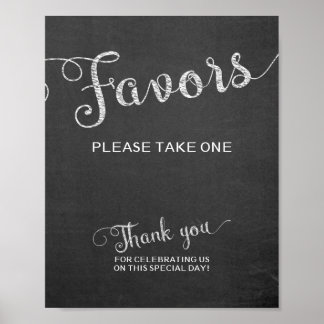 Chalkboard Favors Weddenschap Poster