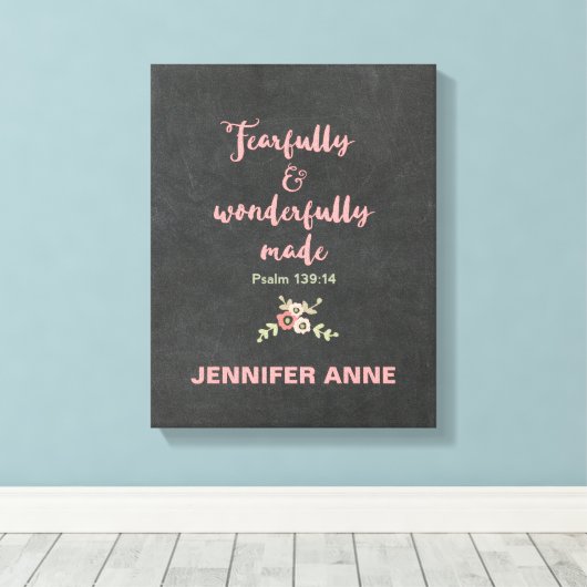 Chalkboard Fearful en Wonderully Made Canvas (Insitu (Houten vloer))
