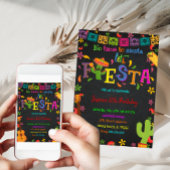 Chalkboard Fiesta Birthday Uitnodiging