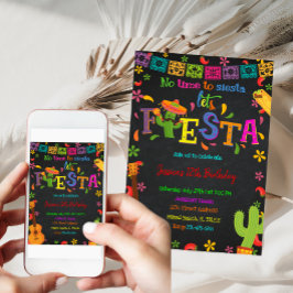 Chalkboard Fiesta Birthday Uitnodiging