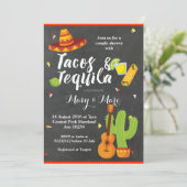 Chalkboard Fiesta Tacos en Tequila uitnodiging (Staand voorkant)