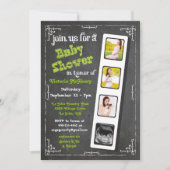 Chalkboard Film Strip Baby Shower Invitting Kaart (Voorkant)