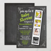 Chalkboard Film Strip Baby Shower Invitting Kaart (Voorkant / Achterkant)
