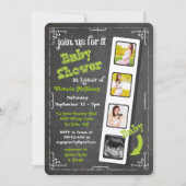 Chalkboard Film Strip Ultrasound Baby shower Kaart (Voorkant)