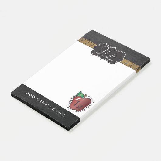 Chalkboard First Grade Teacher | DIY-tekst Post-it® Notes (Schuin)