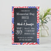 Chalkboard Flag Memorial Day Party Uitnodiging (Staand voorkant)