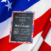 Chalkboard Flag Memorial Day Party Uitnodiging