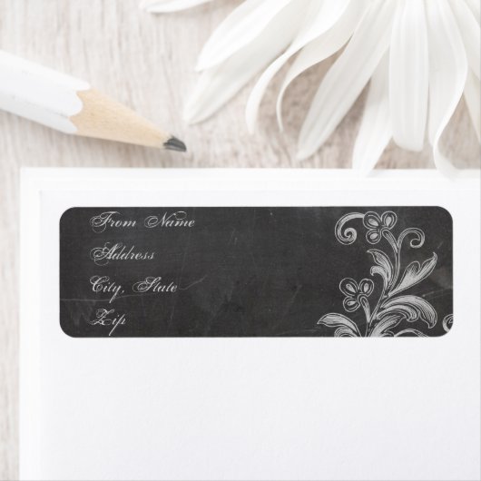 Chalkboard Floral Address Label (Insitu)