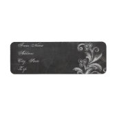 Chalkboard Floral Address Label (Voorkant)