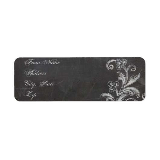Chalkboard Floral Address Label (Voorkant)