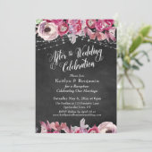 Chalkboard Floral After the Wedding Celebration Kaart (Staand voorkant)