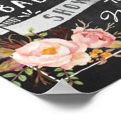 Chalkboard Floral Baby shower Welcome Sign Poster (Hoek)