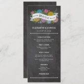 Chalkboard Floral Banner Menu (Voorkant / Achterkant)