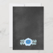 Chalkboard Floral Bridal Blauwgroen Kaart (Achterkant)