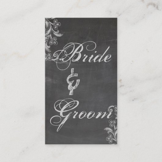Chalkboard Floral Bridal Registry Kaart (Voorkant)