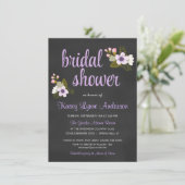 Chalkboard Floral Bridal Shower Invitations Kaart (Staand voorkant)