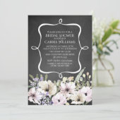 Chalkboard Floral Bridal Shower Kaart (Staand voorkant)
