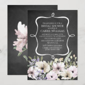Chalkboard Floral Bridal Shower Kaart (Voorkant / Achterkant)