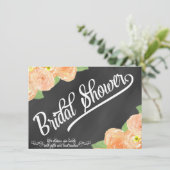 Chalkboard Floral Bridal Shower Kaart (Staand voorkant)