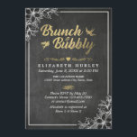 Chalkboard Floral Brunch en Bubble Vrijgezellenfee Kaart<br><div class="desc">Brunch en Bubble / Bridal Shower-uitnodiging - Elegant Gold Script en White Floral Lijst op de achtergrond van Grunge Black Chalkboard. Een perfect ontwerp voor je grote dag. Alle tekststijl,  kleuren,  grootte kunnen worden aangepast aan uw behoeften!</div>
