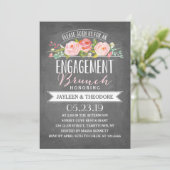 Chalkboard Floral Brunch | Engagement Party Kaart (Staand voorkant)