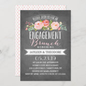 Chalkboard Floral Brunch | Engagement Party Kaart (Voorkant / Achterkant)