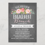 Chalkboard Floral Brunch | Engagement Party Kaart<br><div class="desc">Deze Engagement Party Brunch Invitation is voorzien van mooie waterkleurige bloemen en een mix van moderne typografie,  allemaal op een trendy chalkboard achtergrond. Stuur je gasten een uitnodiging die ze niet zullen vergeten! Voor een nog meer gedenkwaardige uitnodiging selecteert u een doorgesneden vorm,  getextureerd papier of een dubbeldik papier.</div>