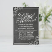 Chalkboard Floral EAT Drink is huwelijkshuwelijk Kaart (Staand voorkant)