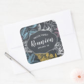 Chalkboard  Floral Family Reunion Vierkante Sticker (Envelop)